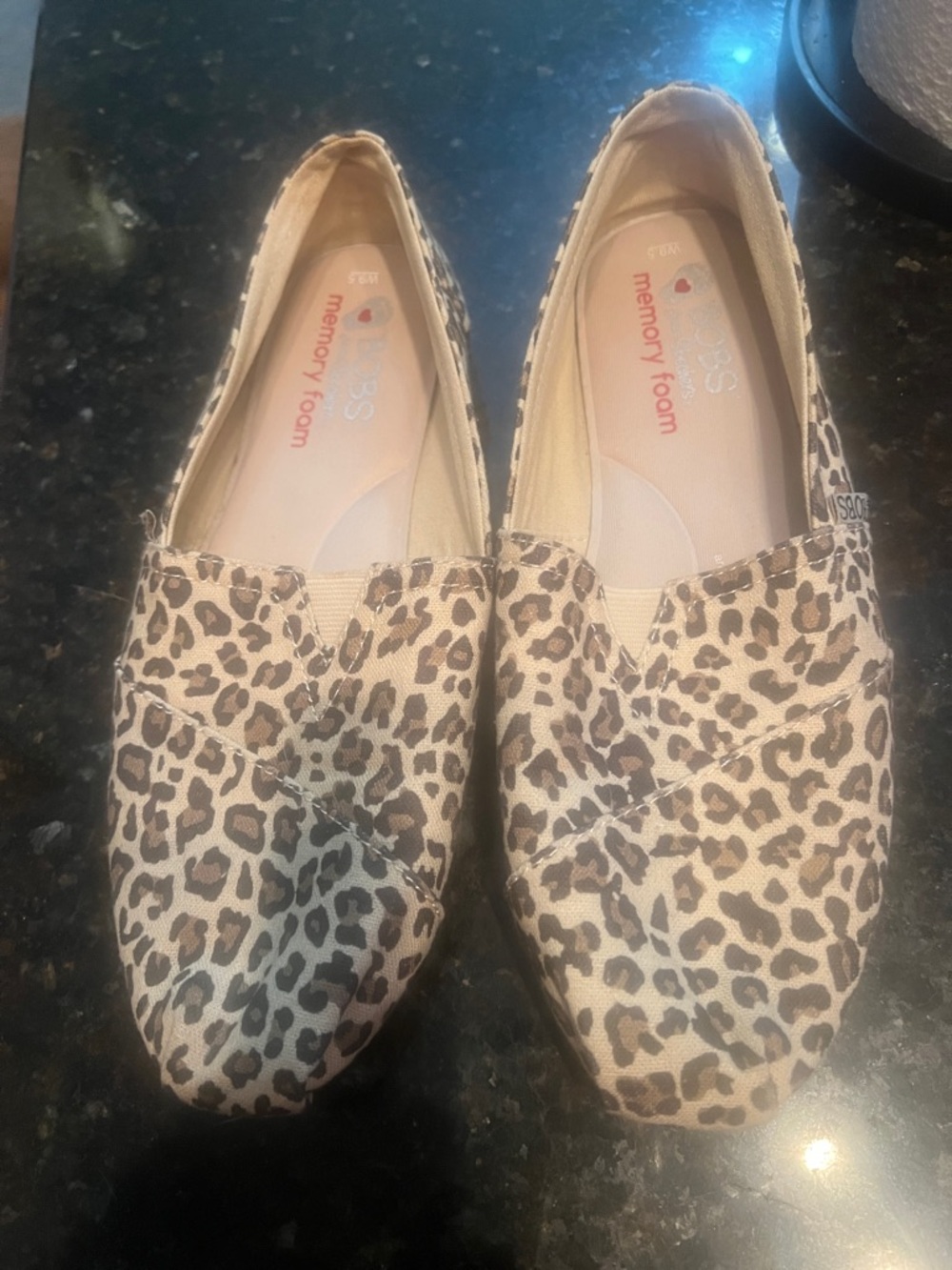 Skechers Bobs Leopard-Print Slip-On Flats - Beige & Brown